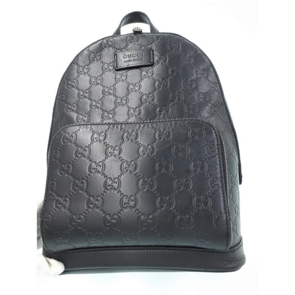 Gucci ssima Signature Backpack Black Leather - Picture 5 of 9